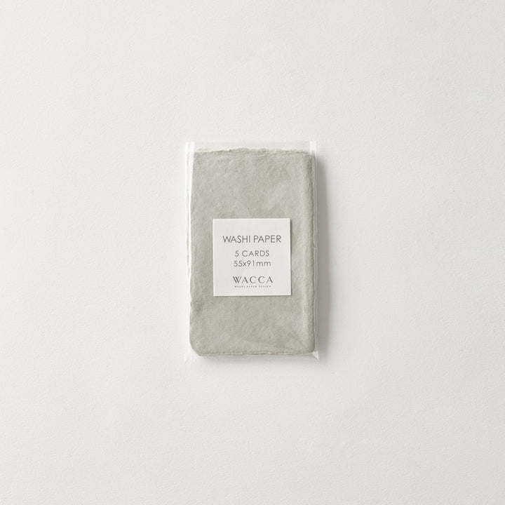 WACCA JAPAN / Handmade deckle edged washi paper card / GRAY BU37
