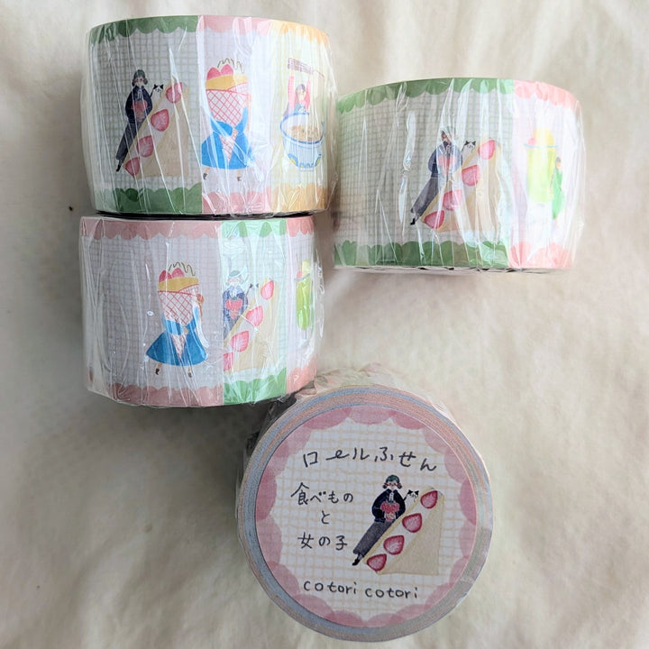 Cotori Cotori / Rolled Sticky Note -Food and Girl