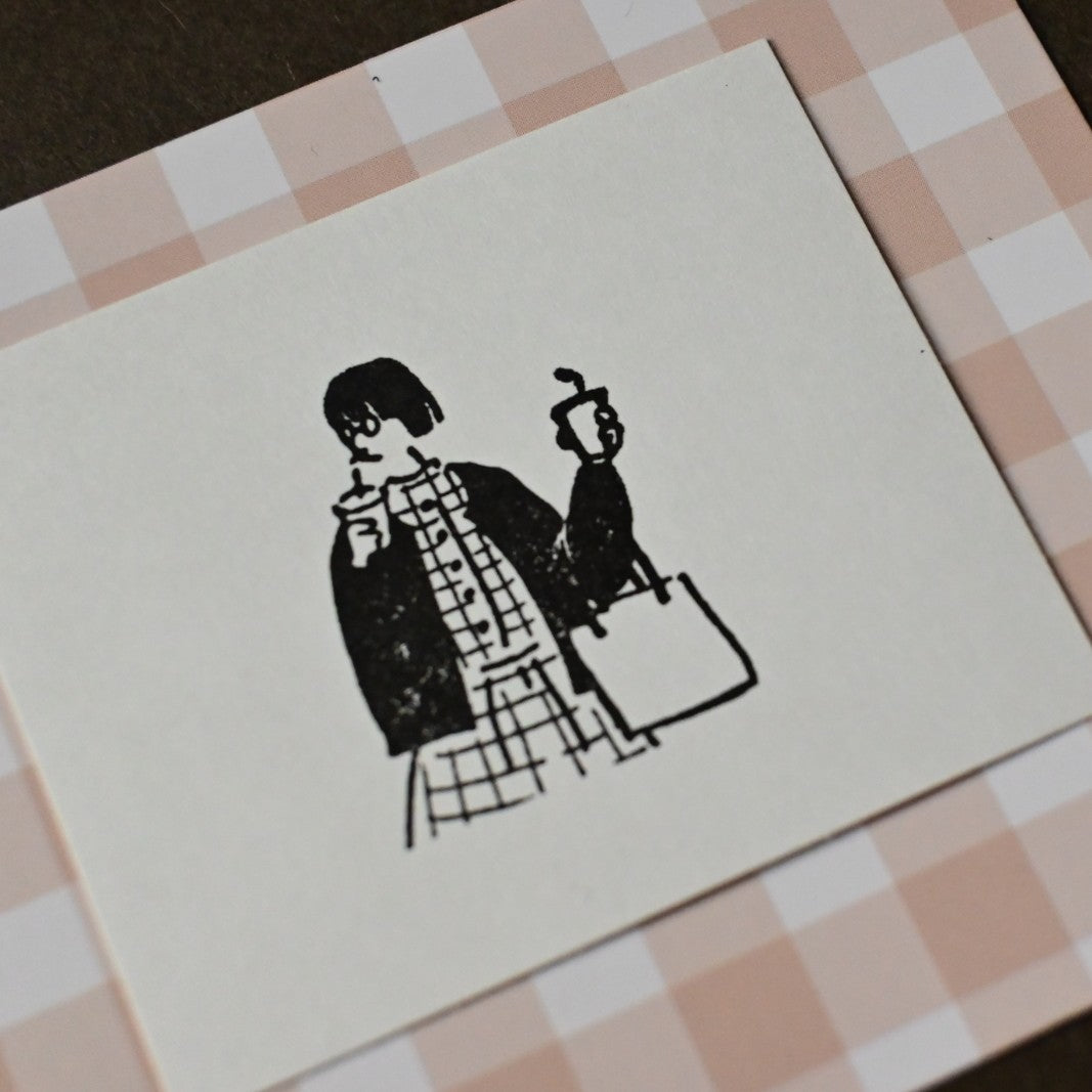MA7stamp / Rubber Stamp -Fumiko getting takeout