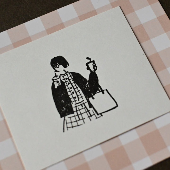 MA7stamp / Rubber Stamp -Fumiko getting takeout