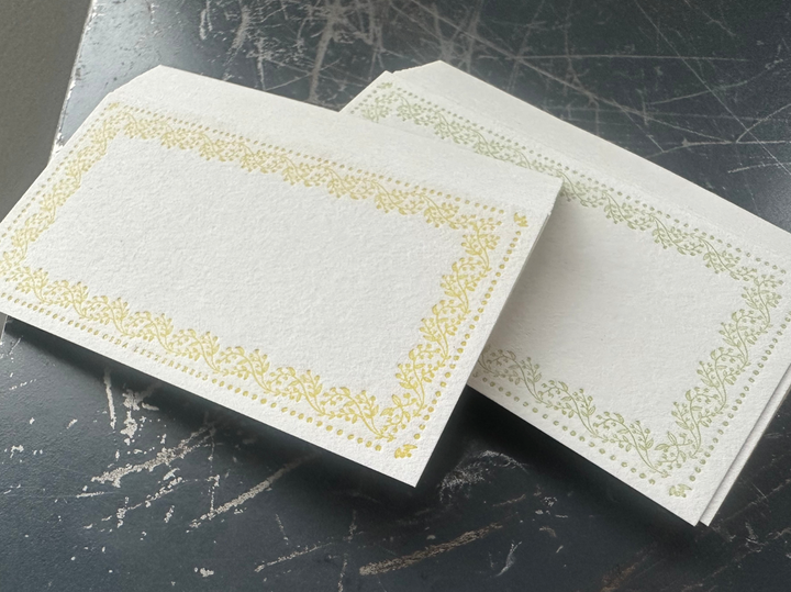 OEDA LETTERPRESS / Limited Edition Memo card 'VINE' Limited color -Mimosa color