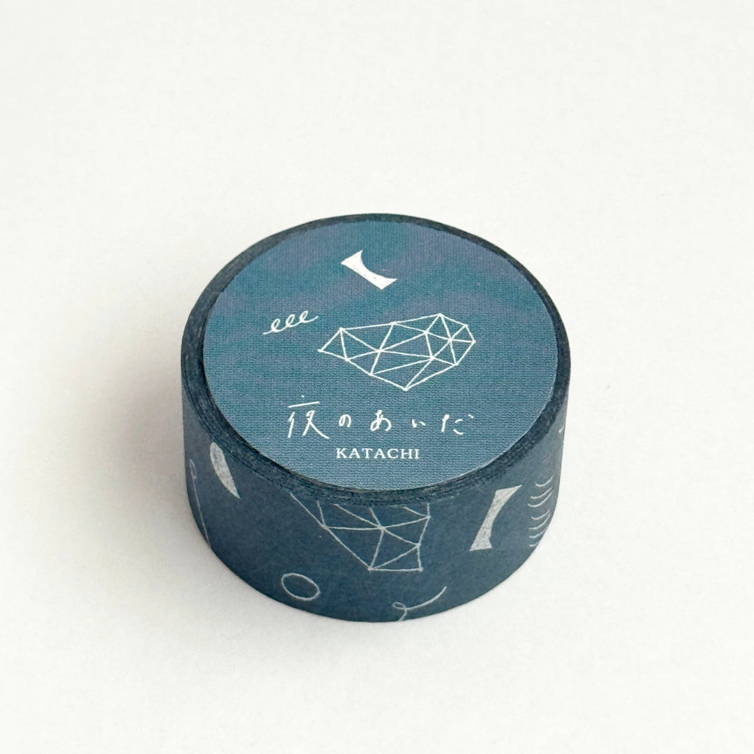 西淑×水縞 マスキングテープ 夜のあいだ かたち ブルー /MT-YR-K-BL