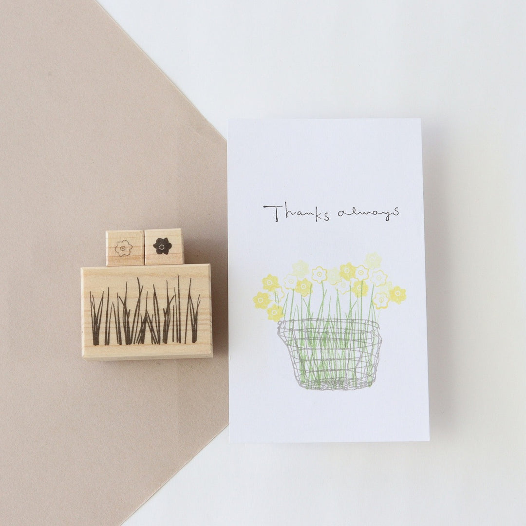 always smiles... / Rubber Stamps Set -narcissus