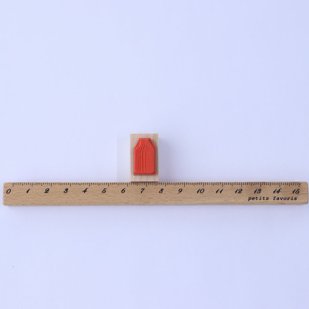 always smiles... / Rubber Stamp -striped vase