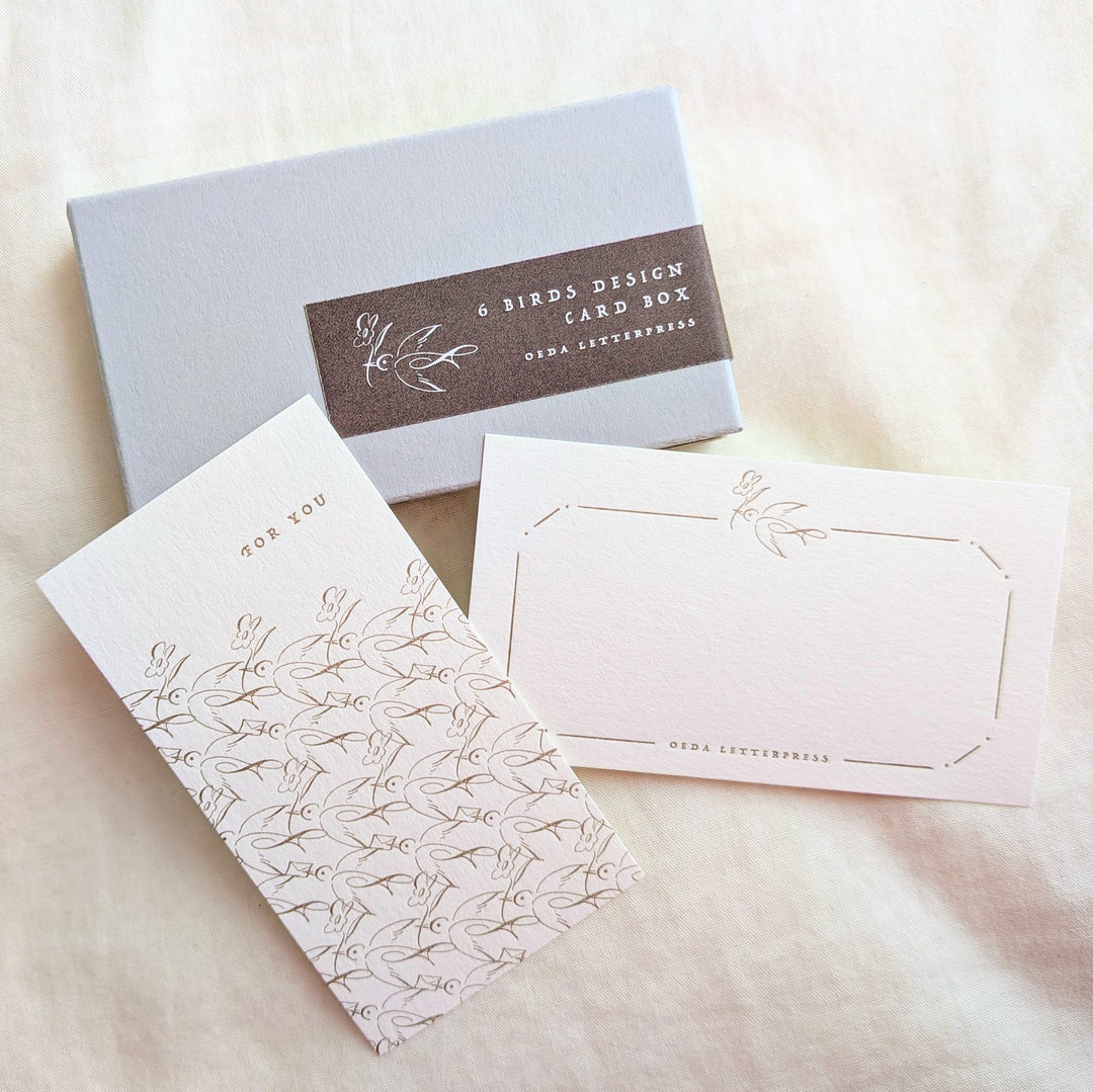 OEDA LETTERPRESS / 6 BIRDS DESIGN CARD BOX [Bronze]