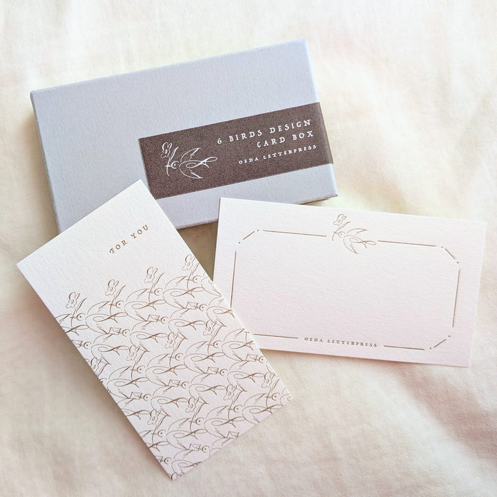 OEDA LETTERPRESS / 6 BIRDS DESIGN CARD BOX [Bronze]