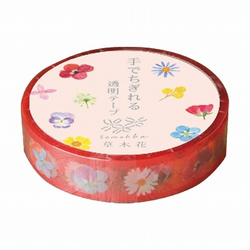 RYURYU / Hand-tearable Clear Tape 10mm width -Garden SMMT101