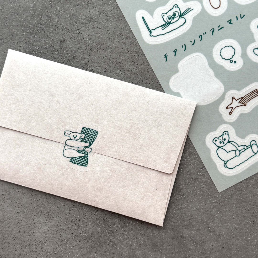 Tobimatsu Shoichiro x Mizushima / Tracing paper sticker -Cheering Animals