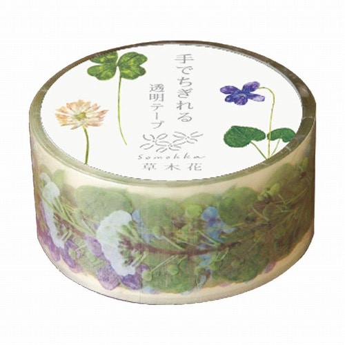 RYURYU / Hand-tearable Clear Tape 20mm width -Wildflowers SMMT202