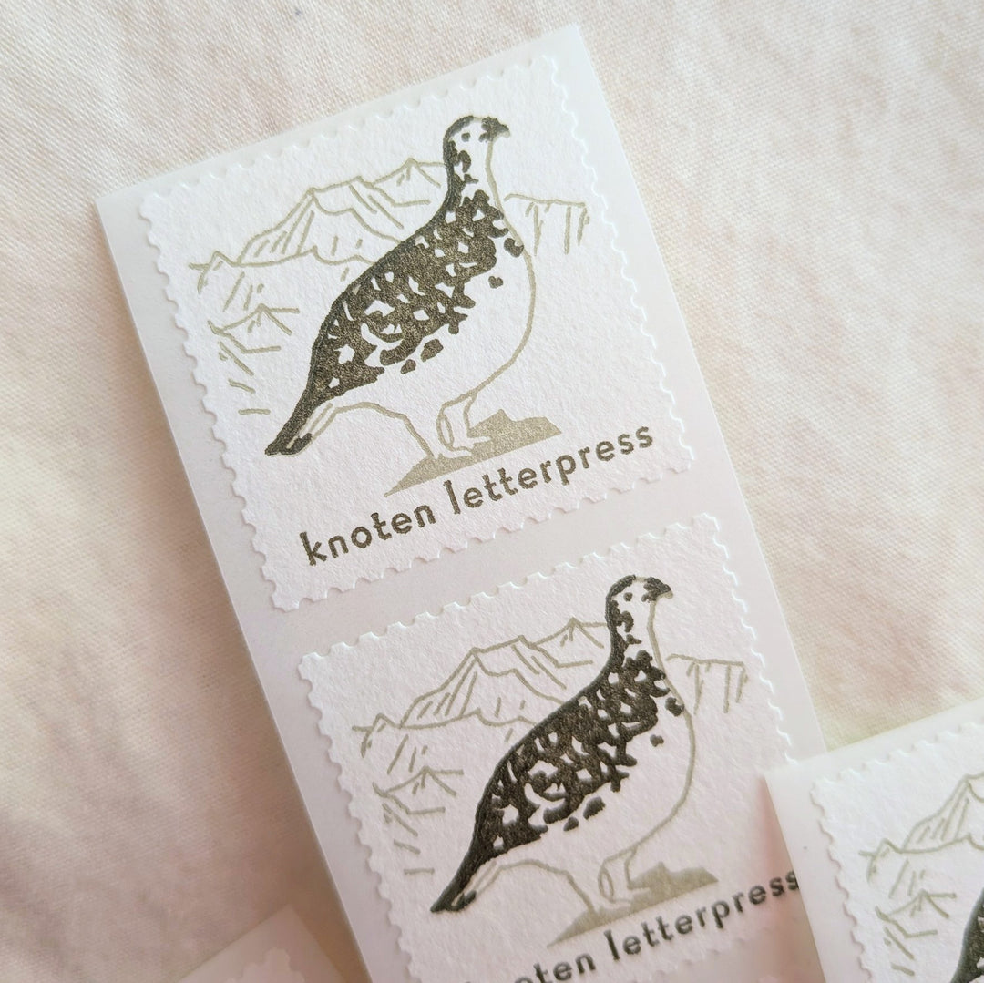 knoten letterpress / seal sticker -Ptarmigan /cotton