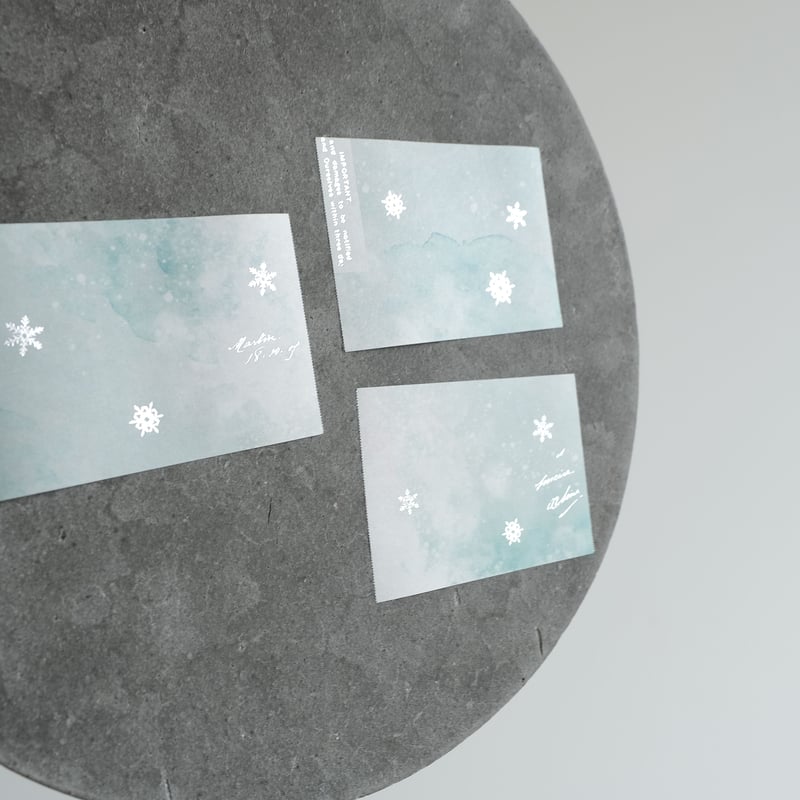 Yohaku / Foil-stamped Rolled Sticky Note -Snow Blossoms RH-002