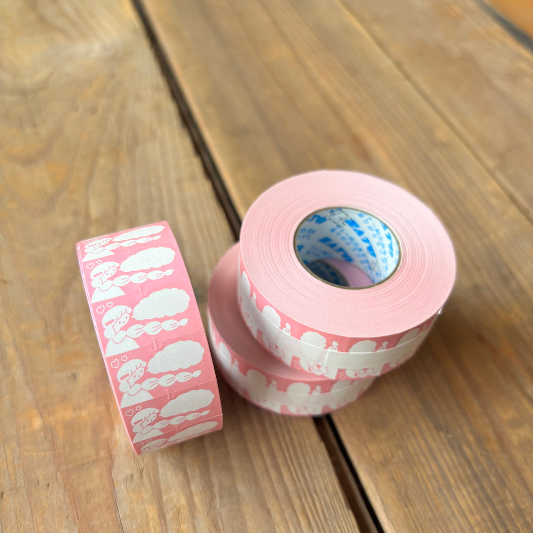 Cotori Cotori / Labeler sticker -Girl with a pink speech bubble