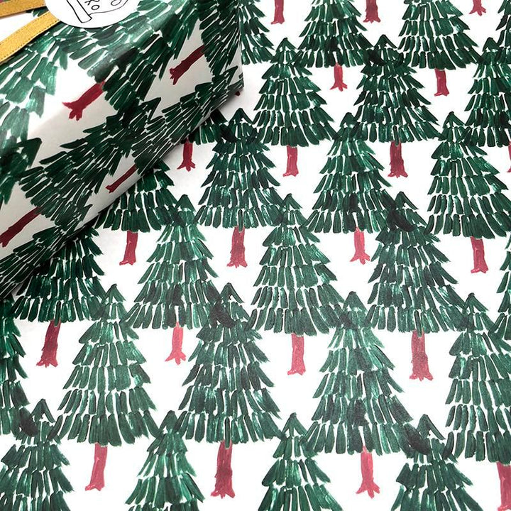 REGARO PAPIRO / Wrapping Paper -Fir Tree Forest /5 sheets