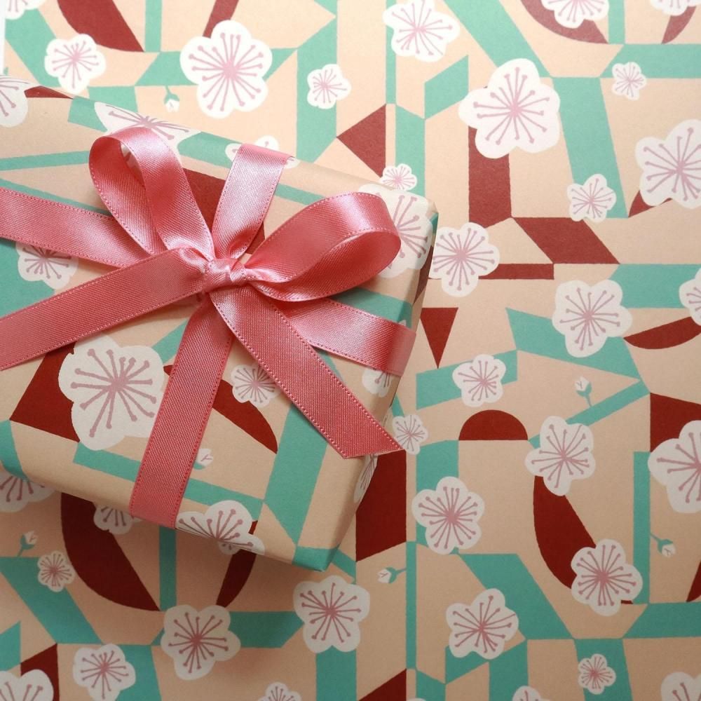 REGARO PAPIRO / Wrapping Paper -White Plum /5 sheets