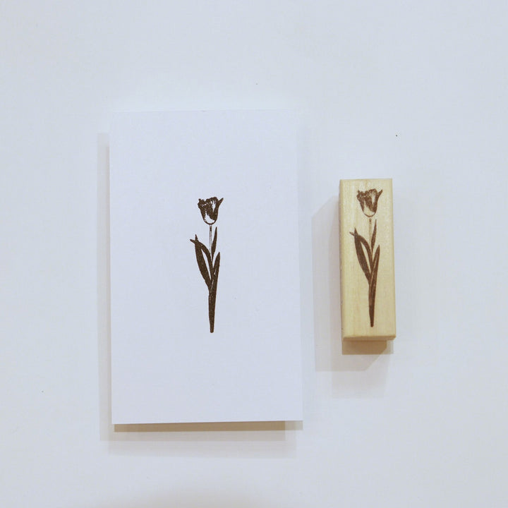 always smiles... / Rubber Stamp -fluttering tulips