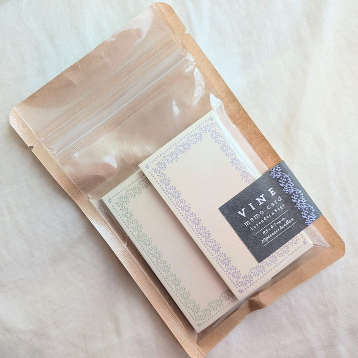 OEDA LETTERPRESS / Limited Edition Memo card 'VINE' Limited color -Lavender&Sage