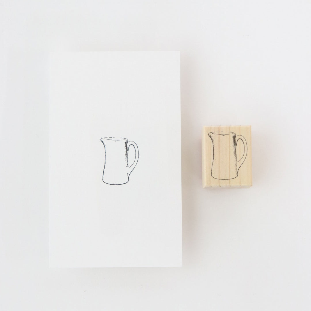 always smile.../ Rubber Stamp -milk vase
