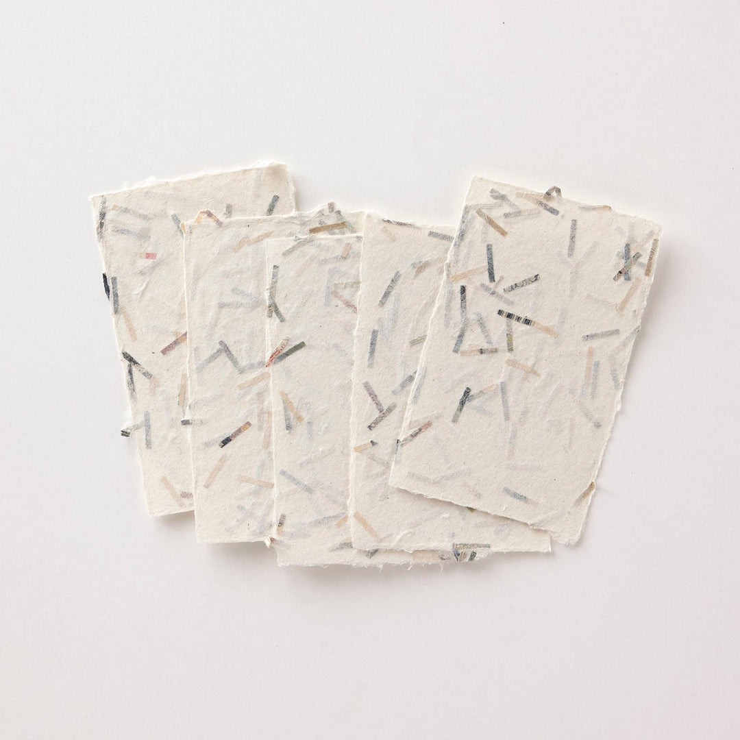 WACCA Handmade deckle edged washi paper card /with Banknote Chip BU36