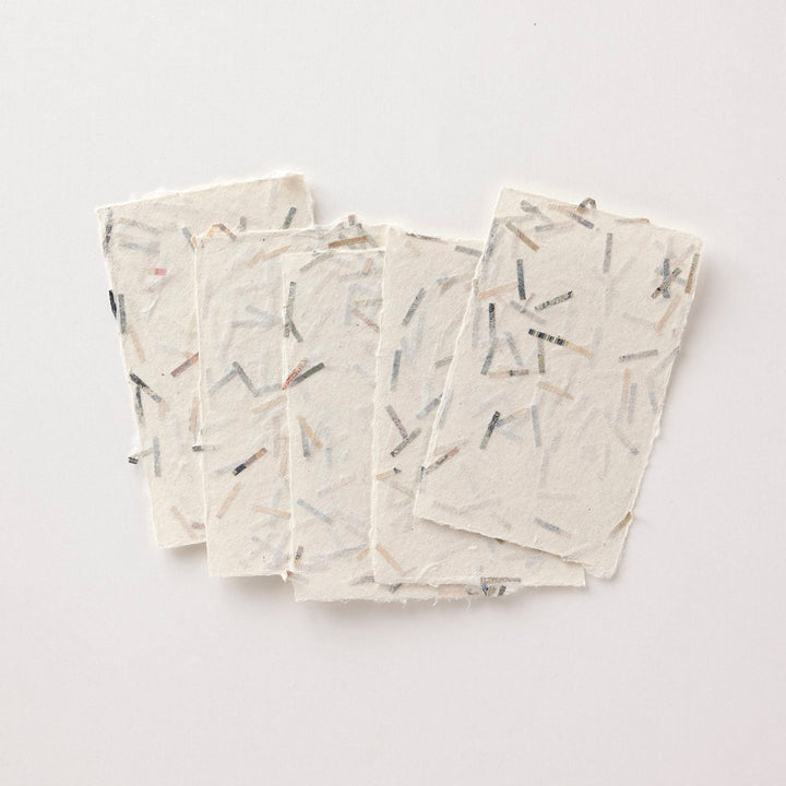 WACCA Handmade deckle edged washi paper card /with Banknote Chip BU36