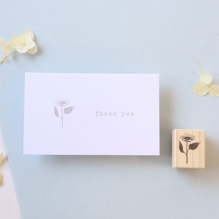 always smile.../ Rubber Stamp -Sunflower