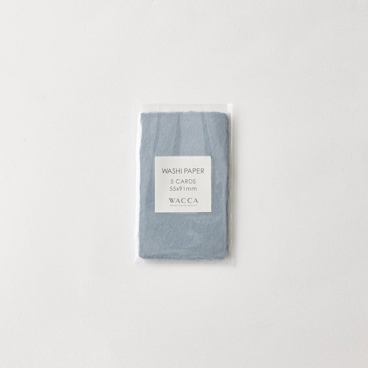 WACCA Handmade deckle edged washi paper card /BLUE BU38