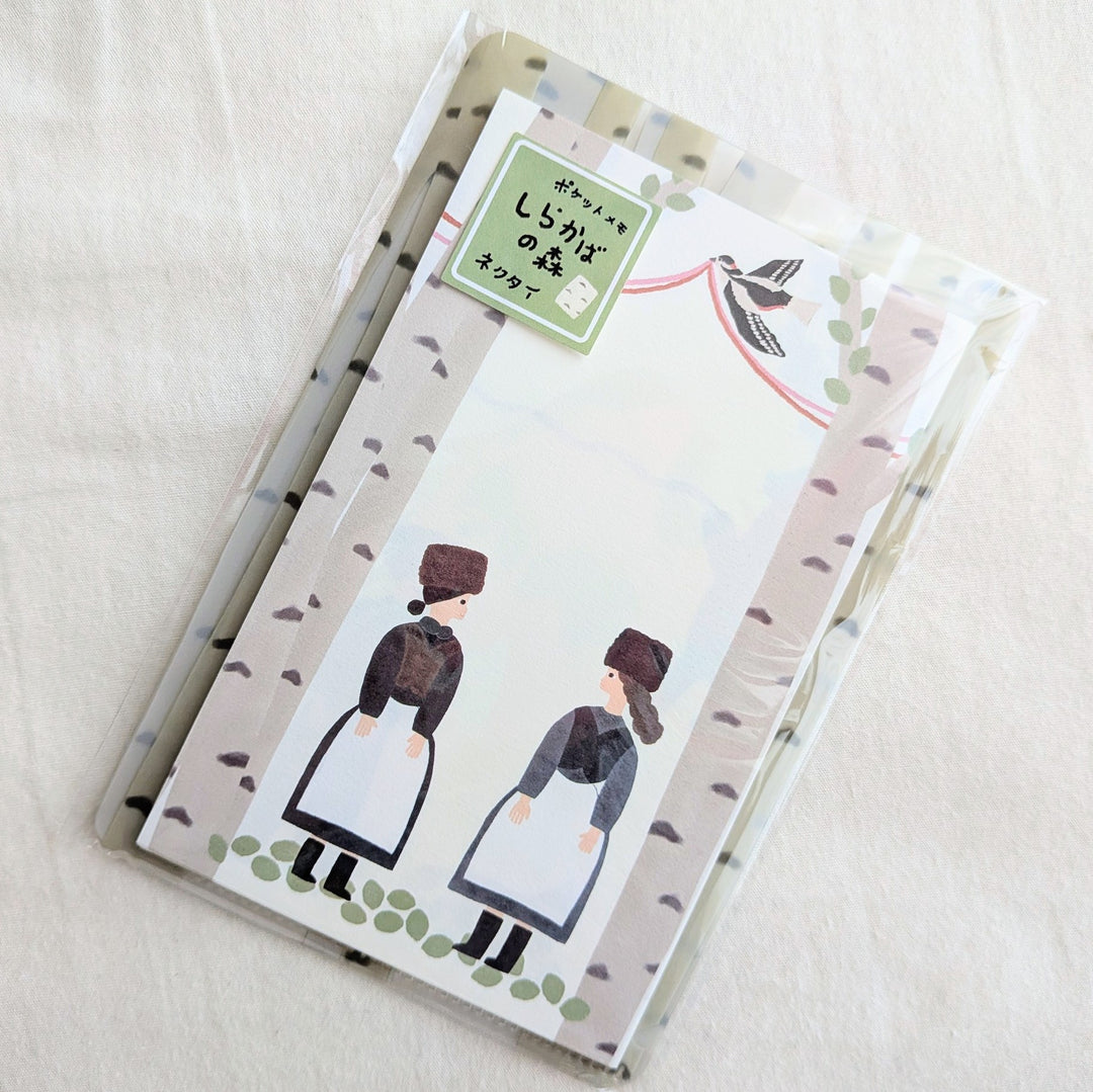 Necktie x Tegamisha / Pocket Memo Pad -Birch Forest