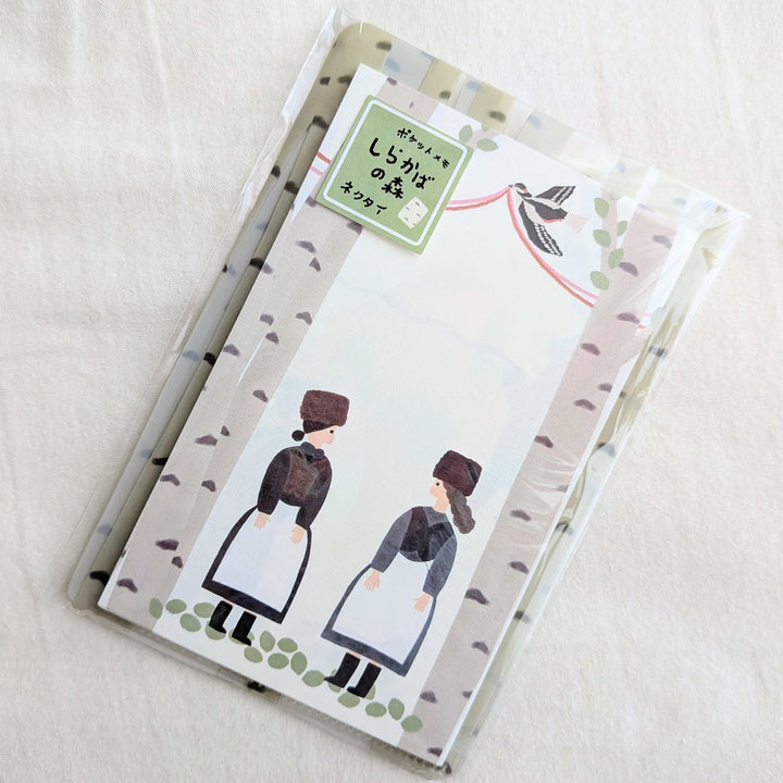 Necktie x Tegamisha / Pocket Memo Pad -Birch Forest