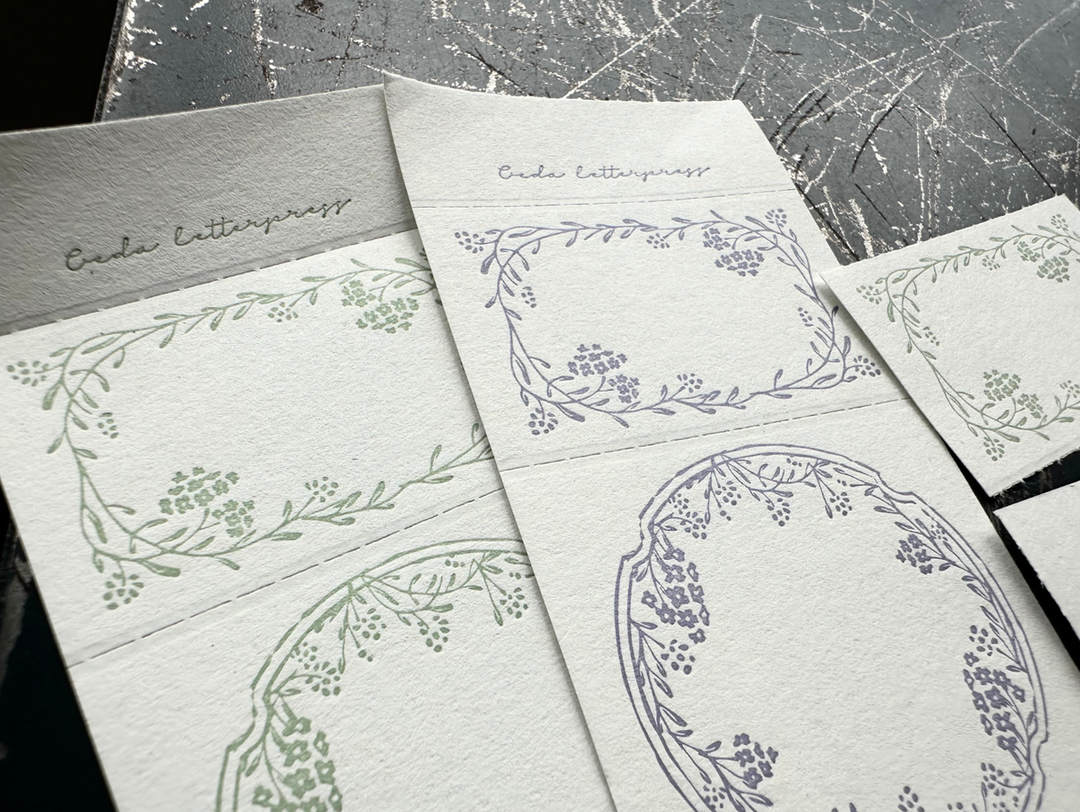 OEDA LETTERPRESS / 3pattern labelbook Noble  [Lavender&Sage]