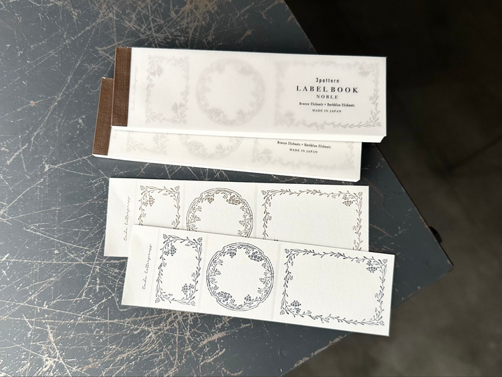 OEDA LETTERPRESS / 3pattern labelbook Noble [Bronze&Dark Blue]