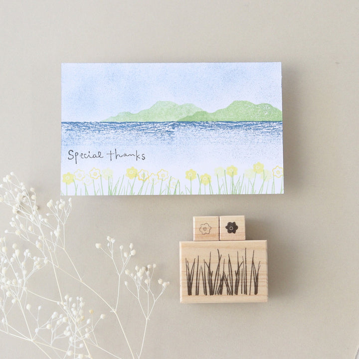 always smiles... / Rubber Stamps Set -narcissus