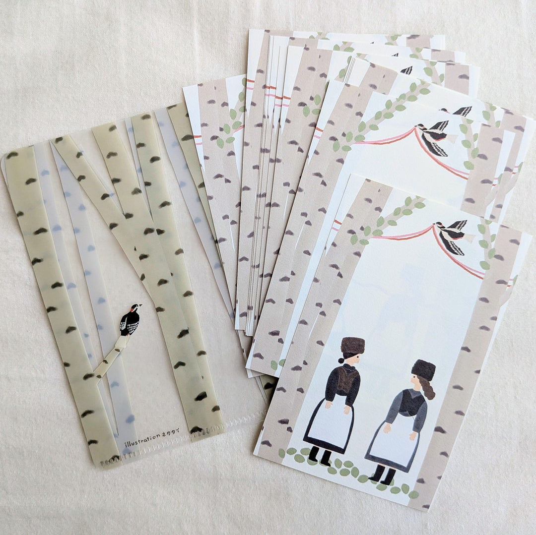 Necktie x Tegamisha / Pocket Memo Pad -Birch Forest