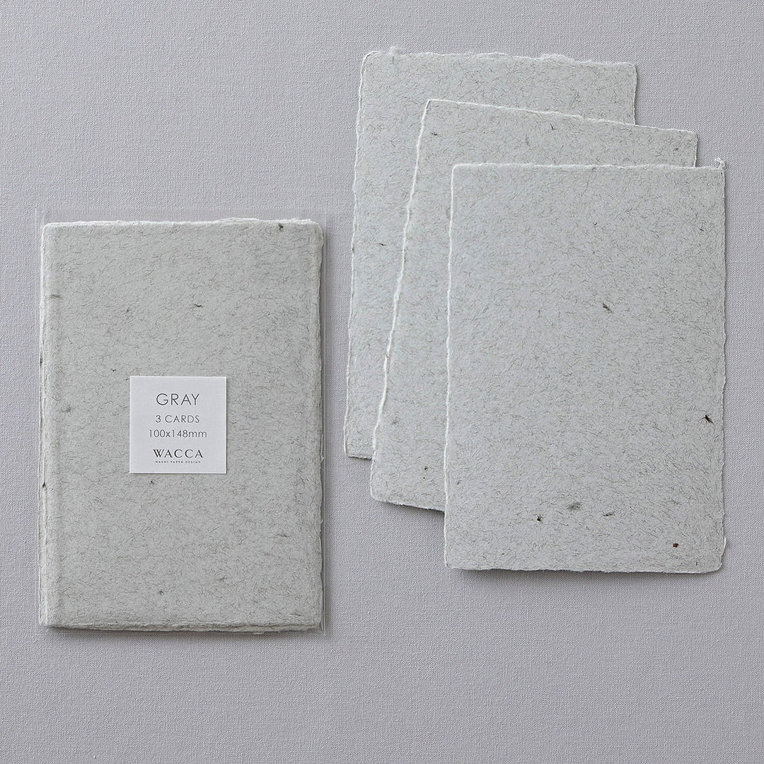 WACCA JAPAN / Deckle edged washi paper post card / Heather Gray PO15