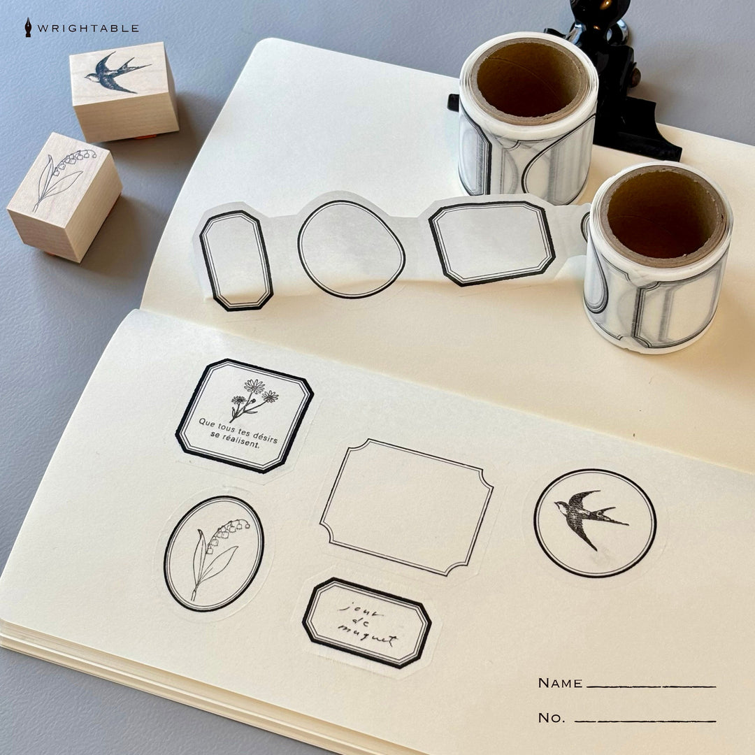 Hutte Paper Works / [easy to write on!] Washi Tape -5-Labels PMT-100