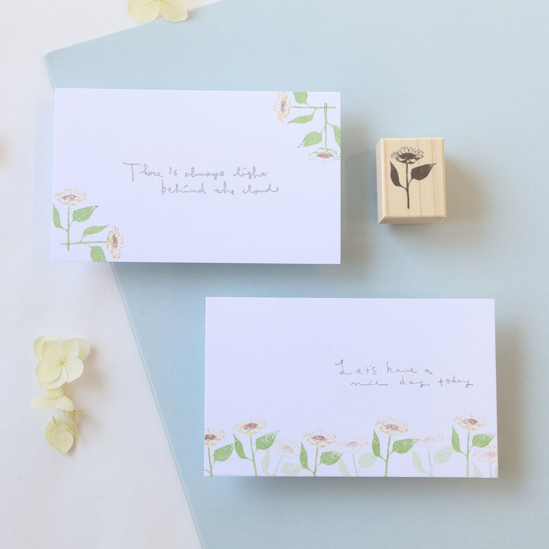 always smile.../ Rubber Stamp -Sunflower