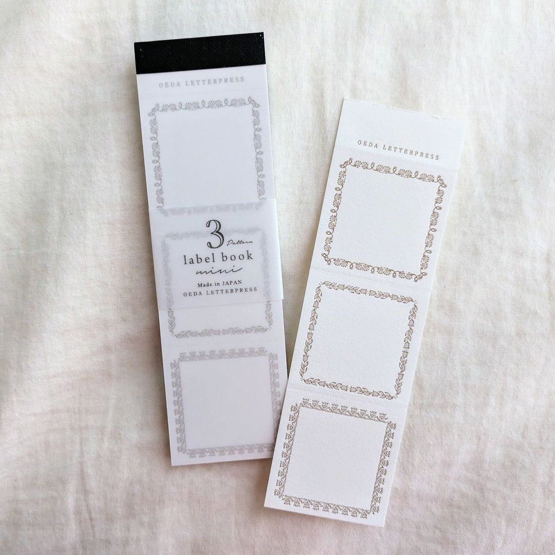 OEDA LETTERPRESS / 3pattern labelbook mini Bronze