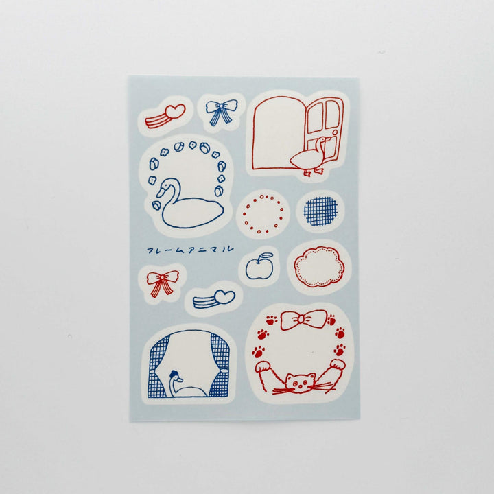 Tobimatsu Shoichiro x Mizushima / Tracing paper sticker -Frame Animals