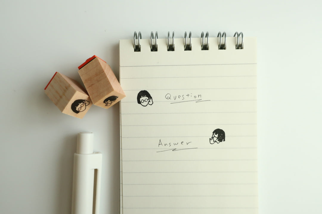 MA7stamp / Rubber Stamp -Fumiko Whispering & Listening In (2 rubber stamps set)