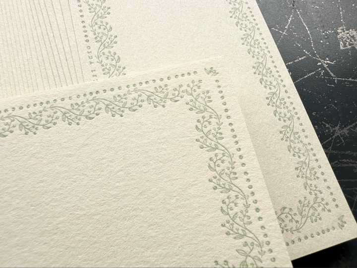 OEDA LETTERPRESS / Limited Edition Memo card 'VINE' Limited color -Lavender&Sage