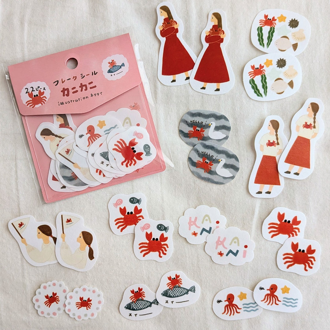 Necktie x Tegamisha / Flake Stickers -Crabs