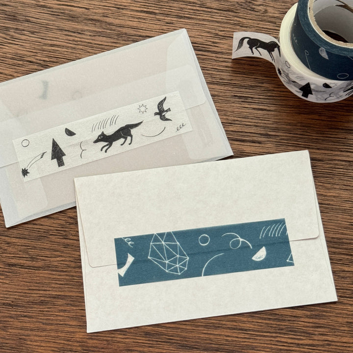 nishi shuku x mizushima / Washi Tape -During the night Gathering Monochrome MT-YR-T-M