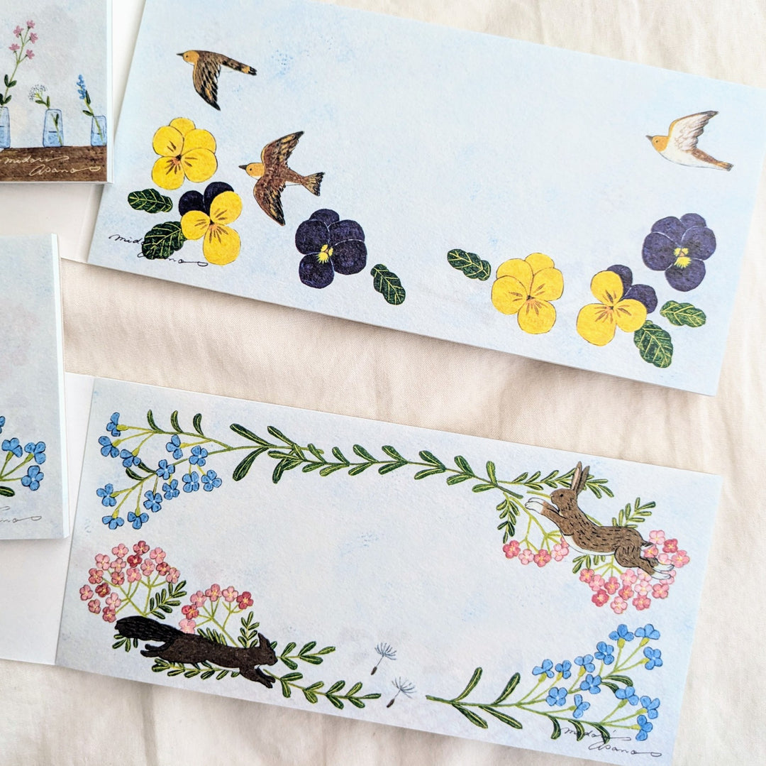 Midori Asano / Small Writing Pad -with flowers