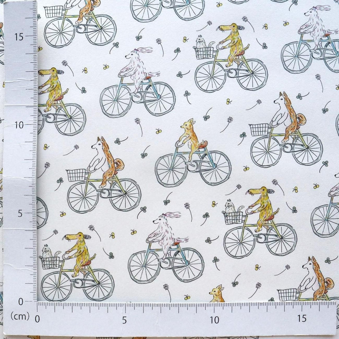 REGARO PAPIRO / Wrapping Paper -Cycling Dog /5 sheets