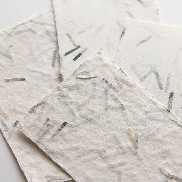 WACCA Handmade deckle edged washi paper card /with Banknote Chip BU36