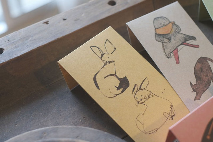 Jun Sasaki / Mini Envelope (PochiBukuro) Space, Fennec, Bear, Ghost & Cat, Sloth