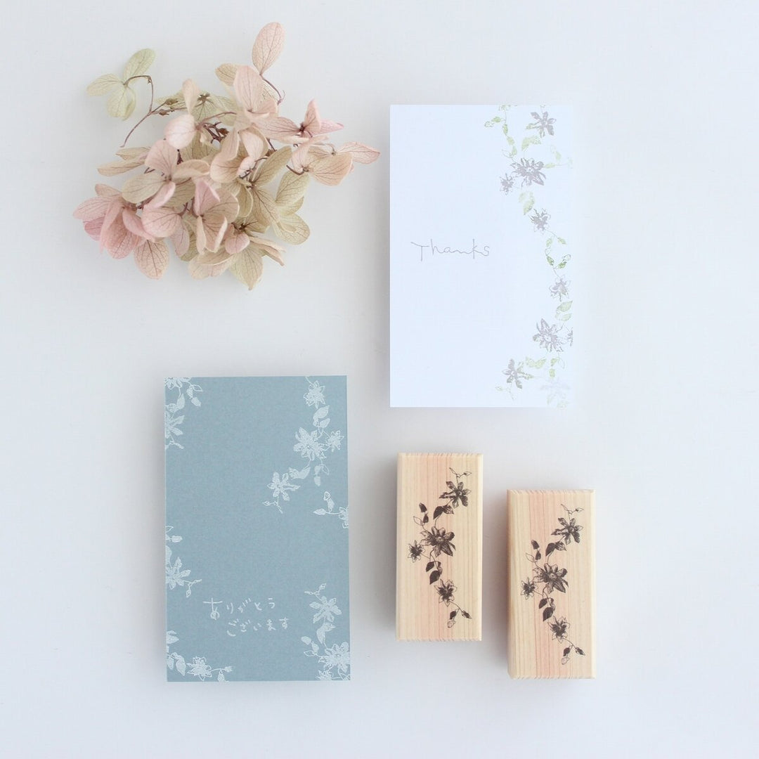 always smile... / Rubber Stamp -Clematis