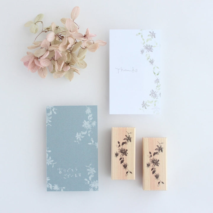 always smile... / Rubber Stamp -Clematis