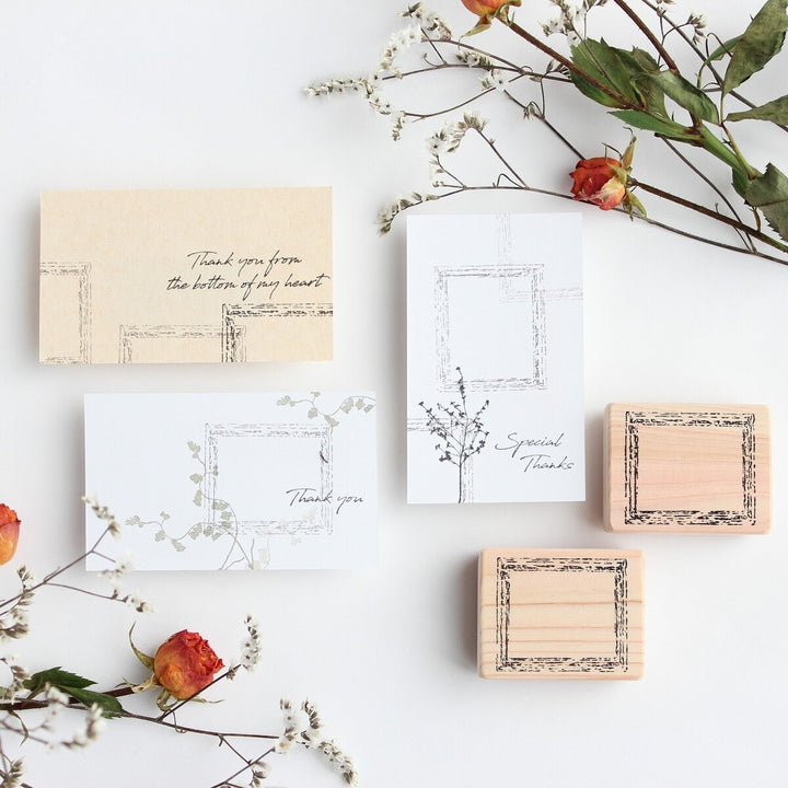 always smile... / Rubber stamp -Antique frame