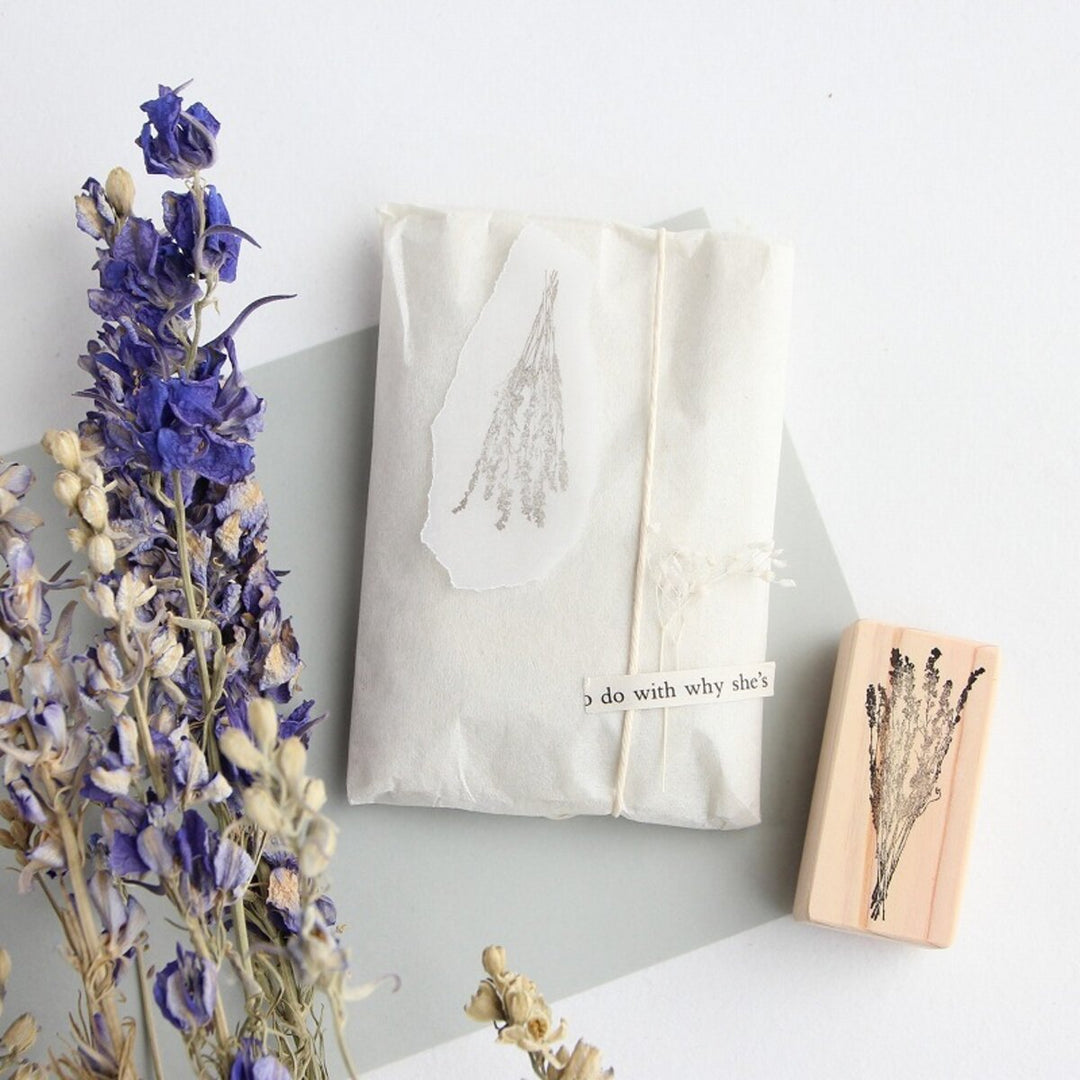 always smile... / Rubber stamp -Delphinium