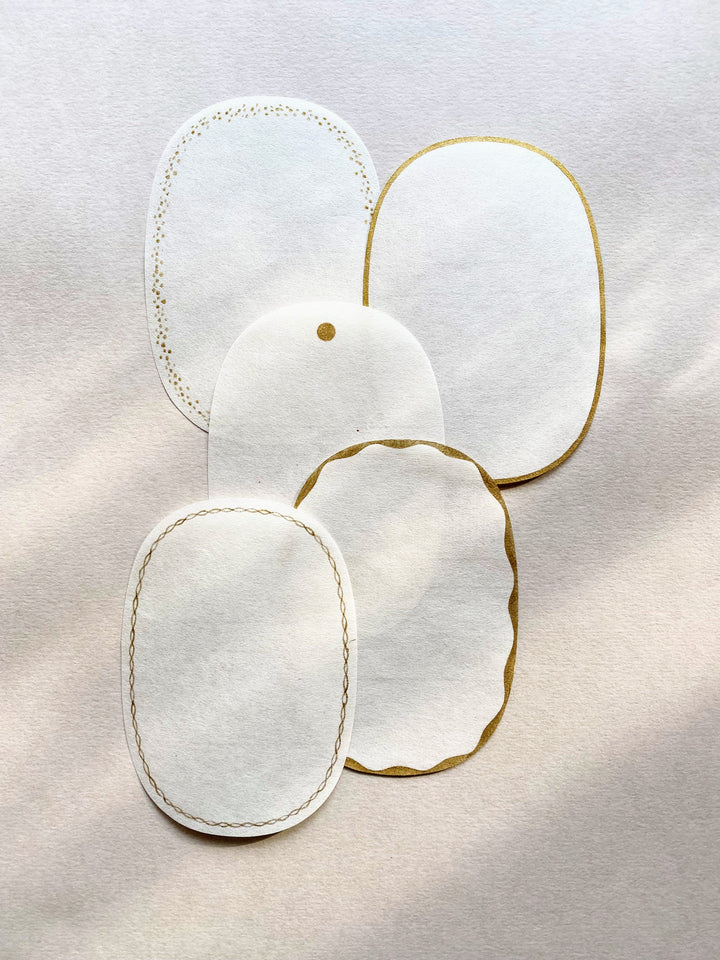 Letter Paper -Oval shaped Washi paper (5 Sheets)