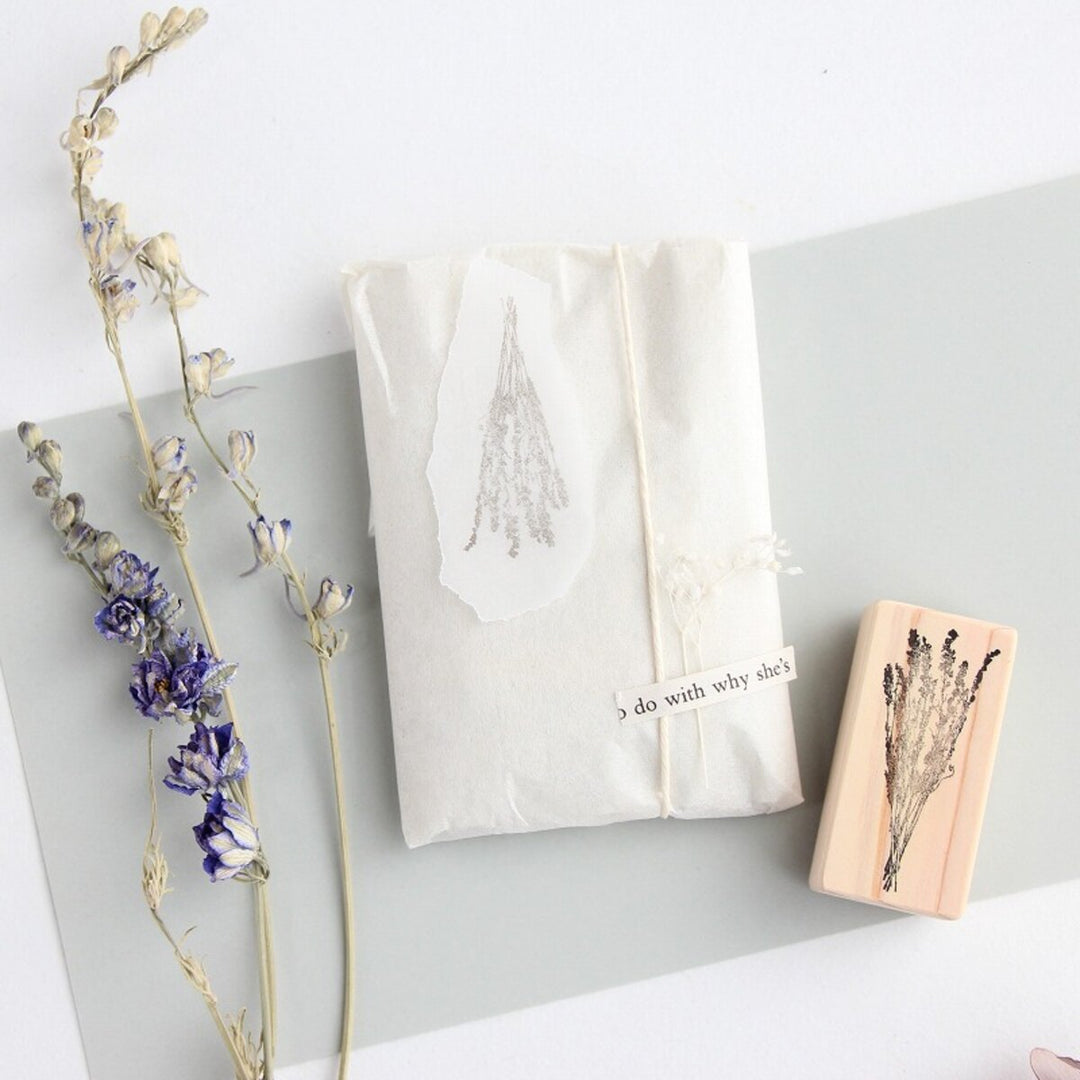 always smile... / Rubber stamp -Delphinium